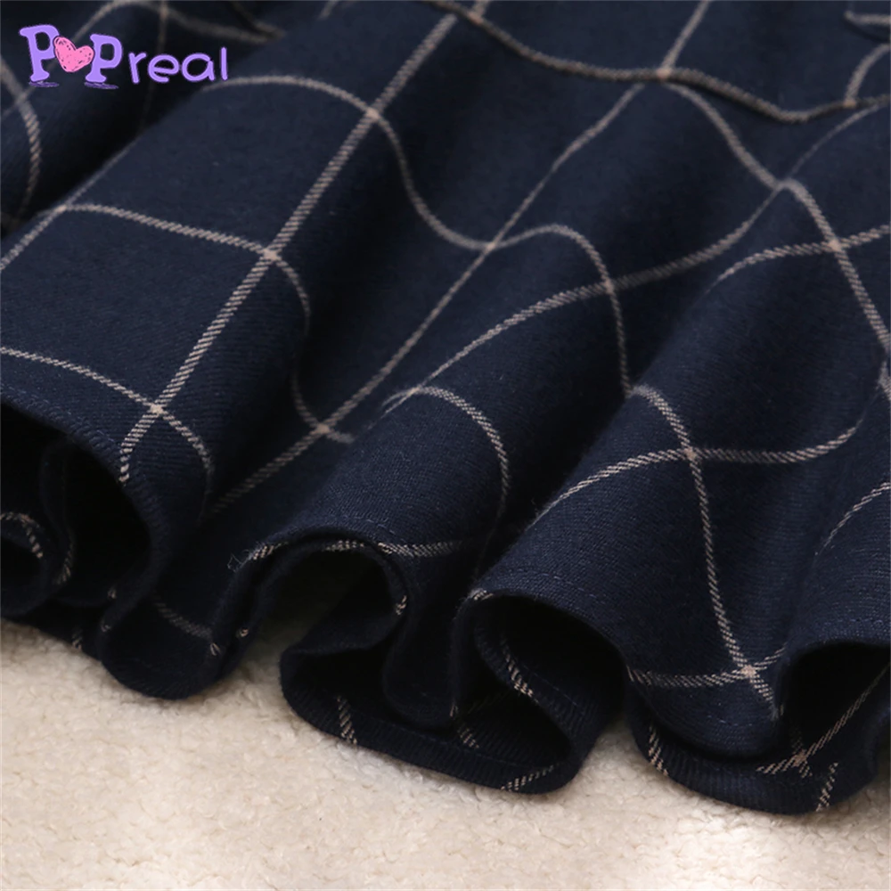 

PopRealParent-Child Outfit Fashion O-Neck Family Matching Outfits Mom And Daughter Dress Mini Mother Dress Plaid A-Line Skirt