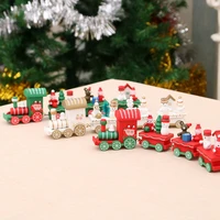 wooden christmas train mini train decor set for christmas party christmas train ornament toys for kids gift home decoration