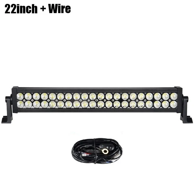 22inch with Wire 52 50 42 32 22 дюймов 300 Вт 288/240/180/120 Вт двухрядный прямой светодиодный светильник бар машина грузовик внедорожных Беспроводной дистанционного Управление монтажный комплект - Цвет: 22inch with Wire