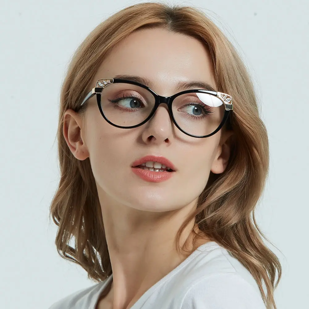 

LuckTime Fashion Cat Ear Women Glasses Frames Casual fashion Myopia Glasses Frame Women Lucky Time Optical Eyeglass frames #1853