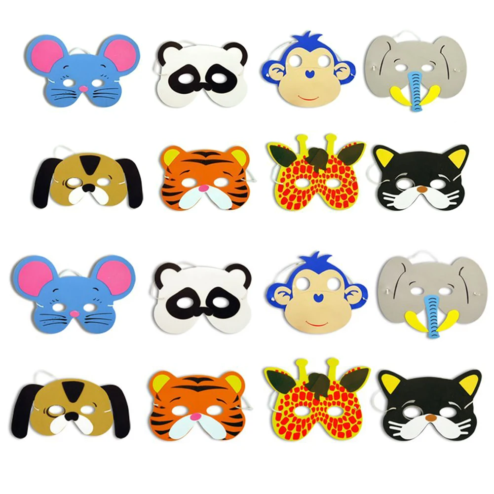 

10pcs Childrens Foam Animal Masks Half Face Halloween Cosplay Animal Party Toys All Occasions Birthday Party Bag Filler Toys