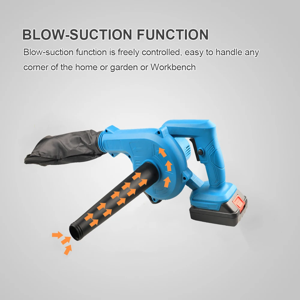 2 в 1 Беспроводная электрическая воздуходувка вакуумная для выдувания и