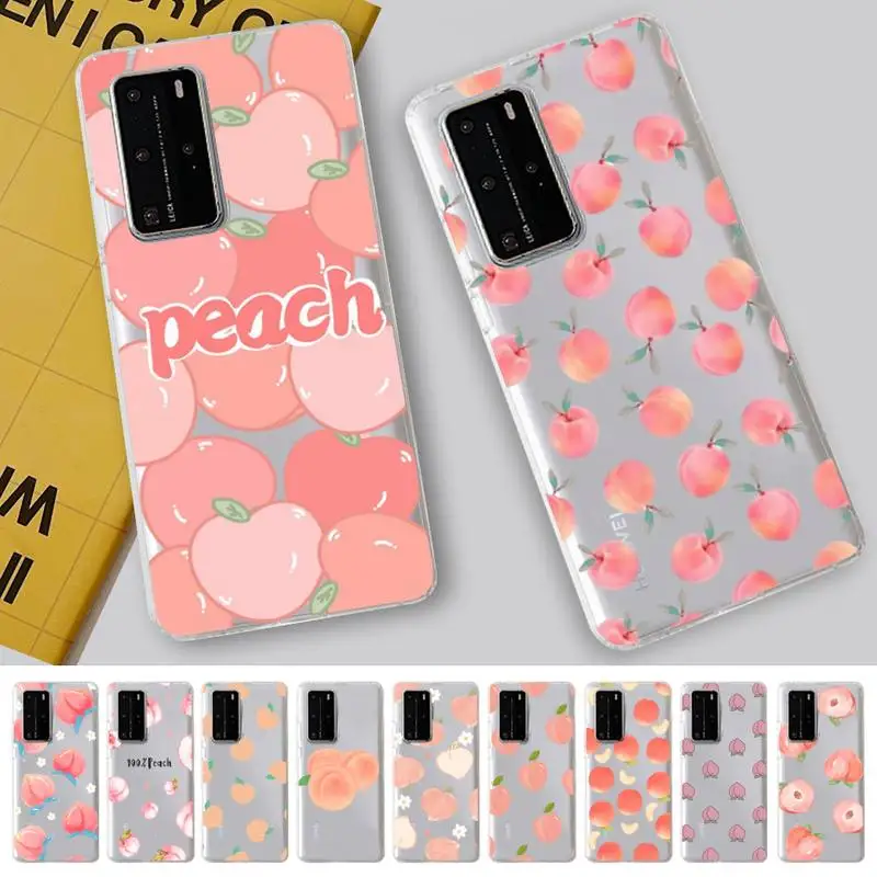 

YNDFCNB Cute Fruit Peach Phone Case For Huawei P 20 30 40 pro lite Psmart2019 Honor 8 10 20 Y5 6 2019 Nova3E