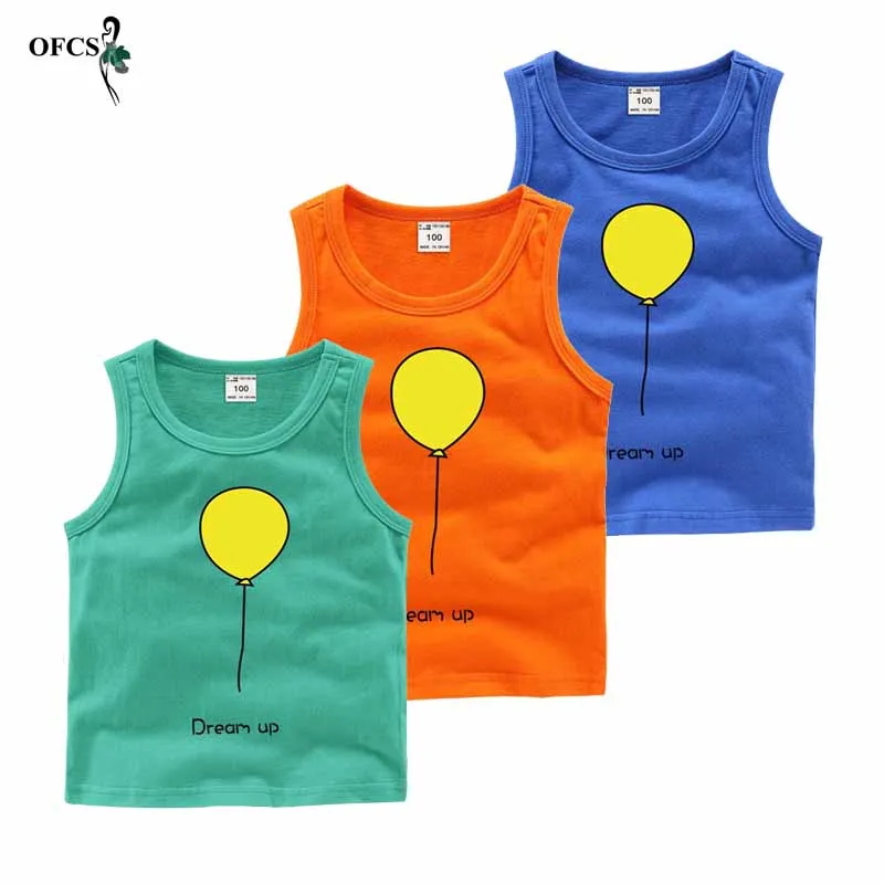 Новая модная футболка без рукавов для маленьких мальчиков и девочек летние