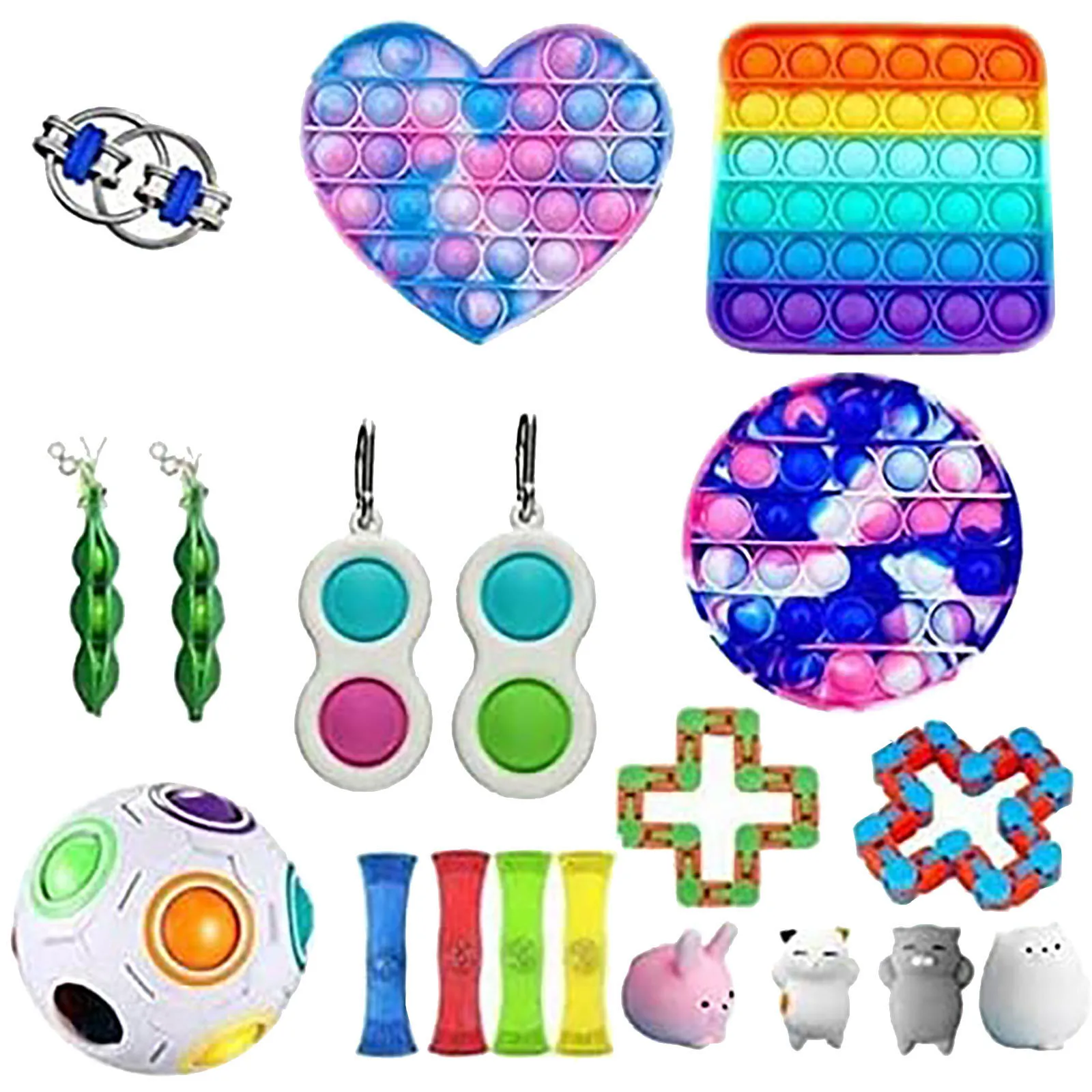 

TOP Fidget Toys Pack Anti Stress Toy Set Marble Relief Gift for Adults Girl Children Sensory Antistress Relief Figet Toys Box #6