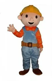 

2015 New Custom Bob The Builder Clothes Adult Mascot Costume Adult Size Fancy Dress for Halloween Party Free Shipping