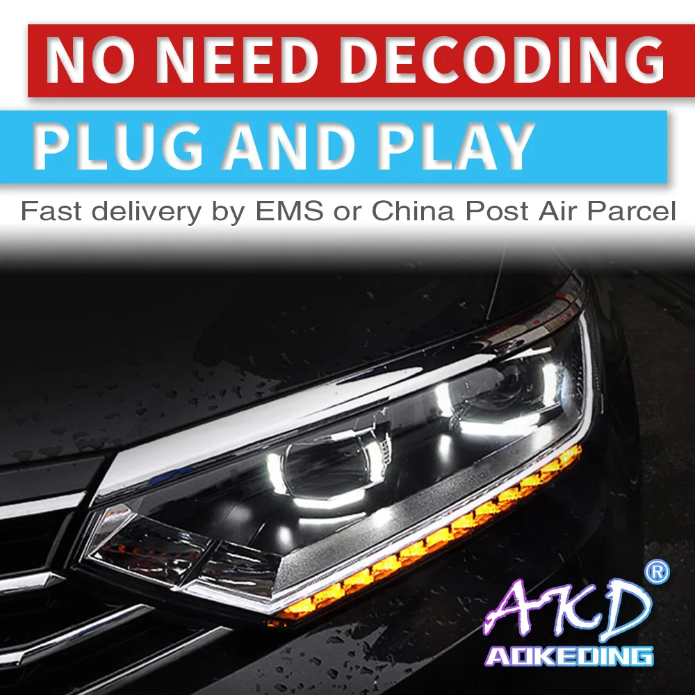 

АКД автомобильного тюнинга поперечная балка для VW Passat B8 Eur Версон светодиодные фары DRL Противотуманные Фары биксенон интенсивность пучка Пр...