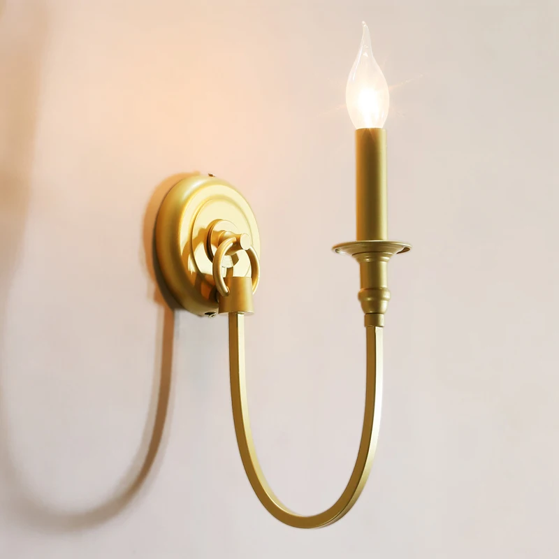 Античная имитация медная настенная лампа E14 Led свеча светильник для спальни бар