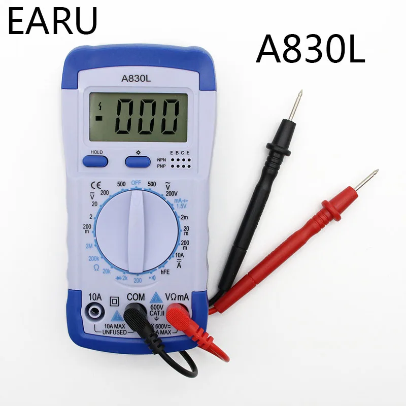A830L LCD Digital Multimeter DC AC Voltage Diode Freguency Multifunction Volt Tester Test Current Voltmeter Ammeter Meter Gauge