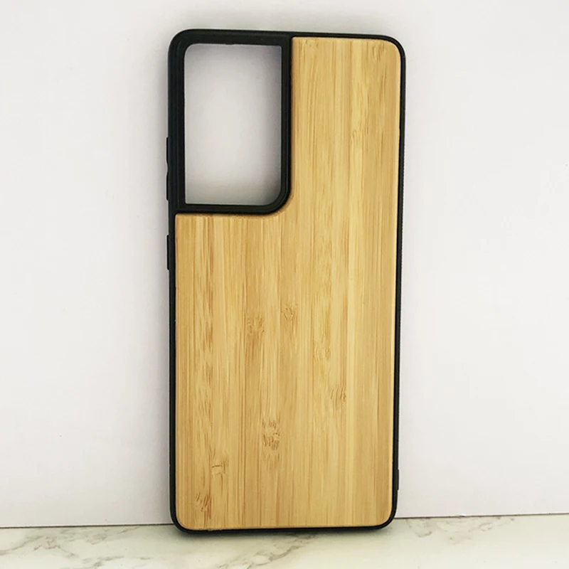 Чехол для Samsung Galaxy S21 Ultra Plus из массива дерева вишни ореха бамбука линзы защитный