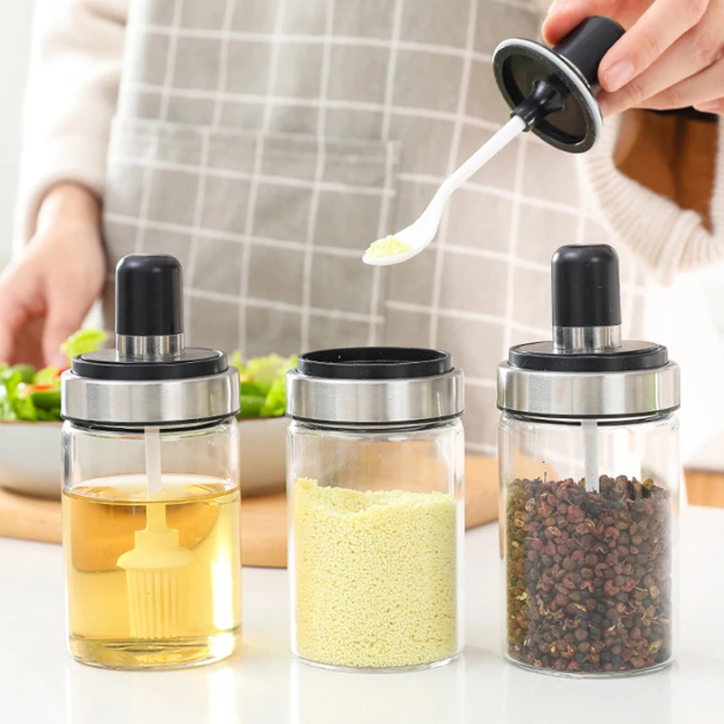 Резервуар для приправ стеклянный контейнер хранения меда банка сахара кухонная