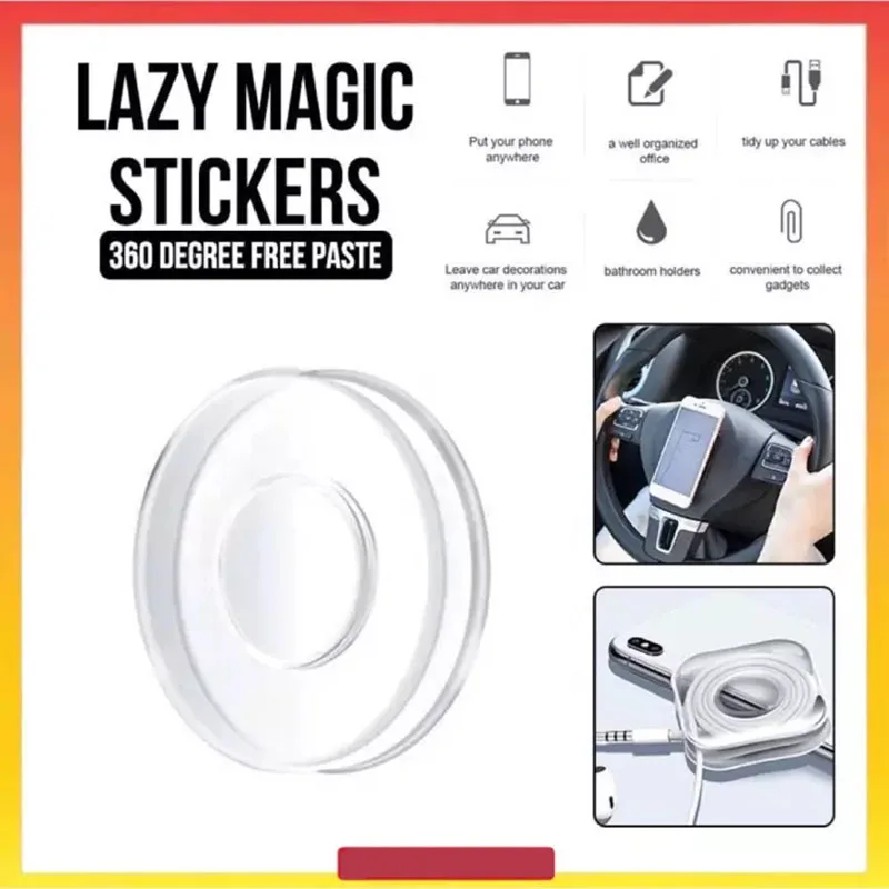 

Phone Holder Reusable Stickers No Trace Casual Paste Rubber Pad Wall Stickers For Bathroom Kitchen Cars Phone Holder Gel Paste