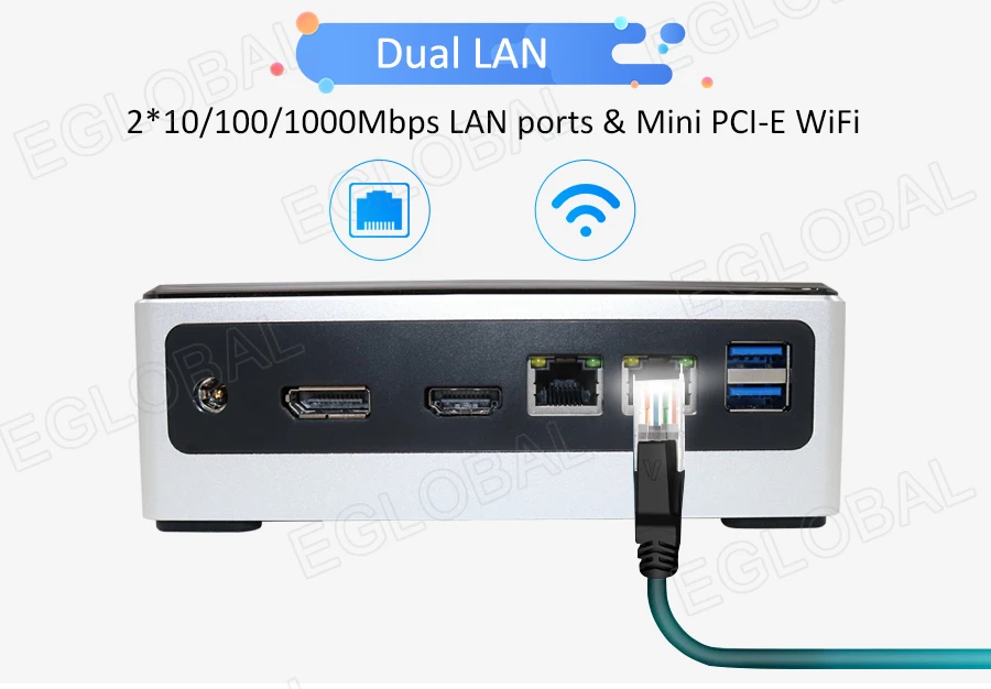 Мини-ПК Eglobal Barebone 12 Usb Intel Core i7 8550U I5 8250U I3 7020U m2 ssd Ddr4 настольный игровой