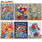 RUOPOTY рамка Сделай Сам 60x75 см картина по номерам Цветы Картина маслом цветы минимализм Гостиная Декор подарок настенное искусство