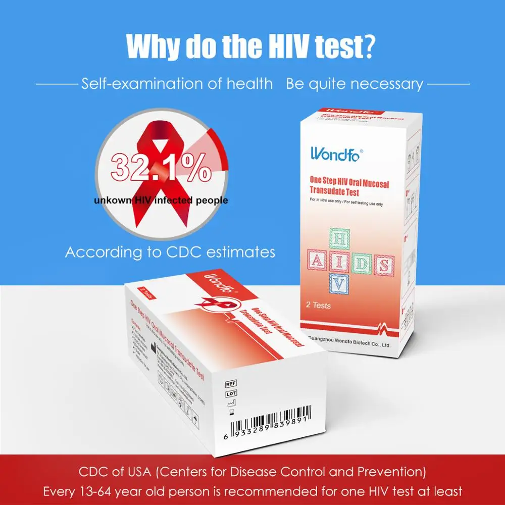 Тест комплекты Wondfo на ВИЧ и слюну одноступенчатый тест слизию ротовой полости