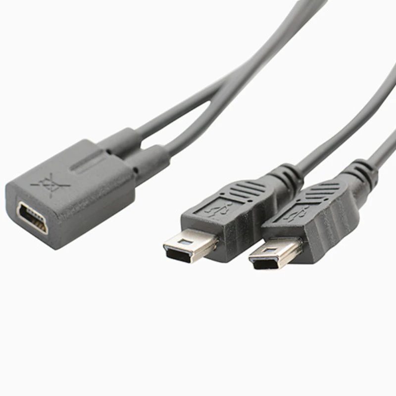 

1 шт мини-флеш-накопитель USB с гнездовым до 2 Mini USB Мужской мини USB Y разделительный Шнур кабель-удлинитель