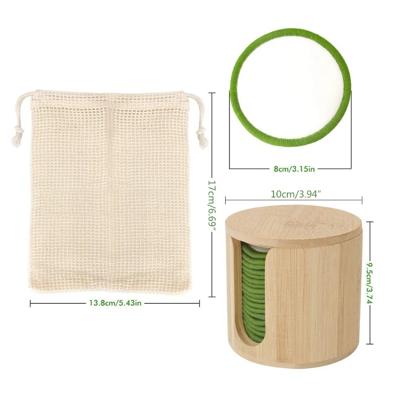 

16/20Pcs Reusable Bamboo Fiber Pads Washable Makeup Remover Pad Soft Face Skin Cleaner Facial Cleaning Beauty Tool
