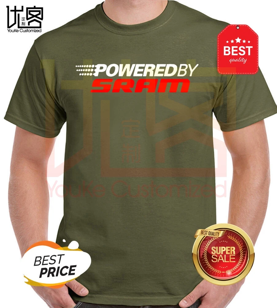 Футболка мужская с логотипом Sram винтажная тенниска из хлопка приталенный силуэт