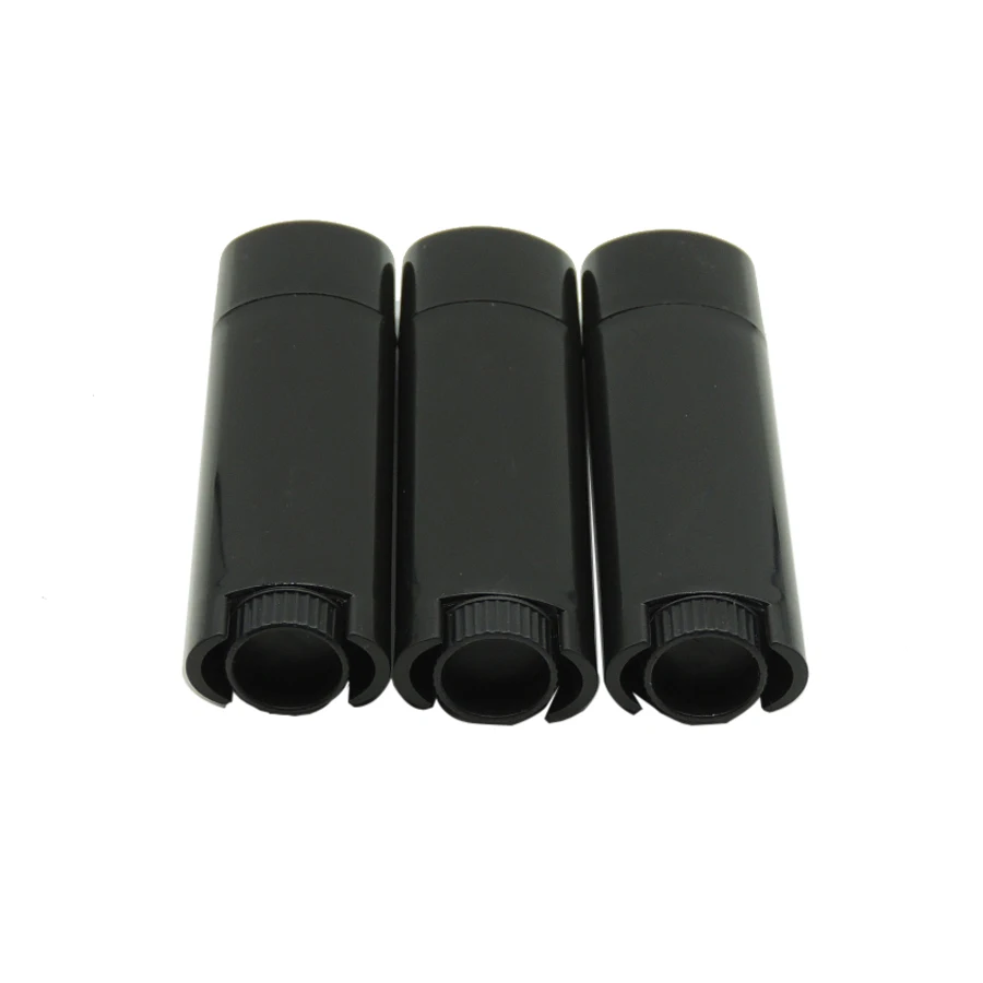 Wholesale Oval Shape 4.5g Lipbalm Tube Packing Bottle Contaienr Twist Empty Lipstick Tube In Black Color