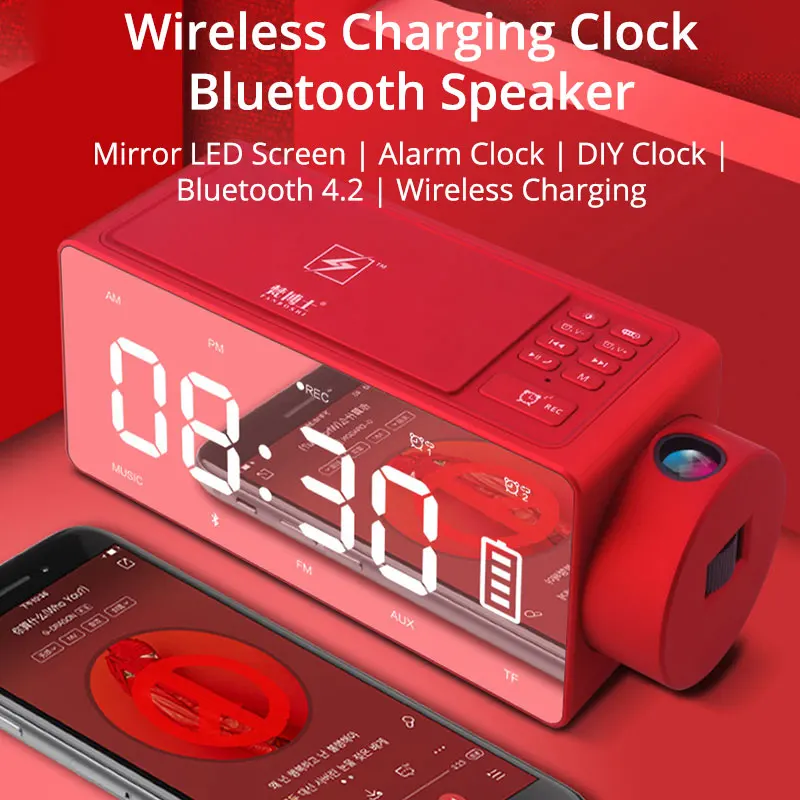 Беспроводной Bluetooth динамик с будильником стерео портативный беспроводной сабвуфер микрофон TF радио s