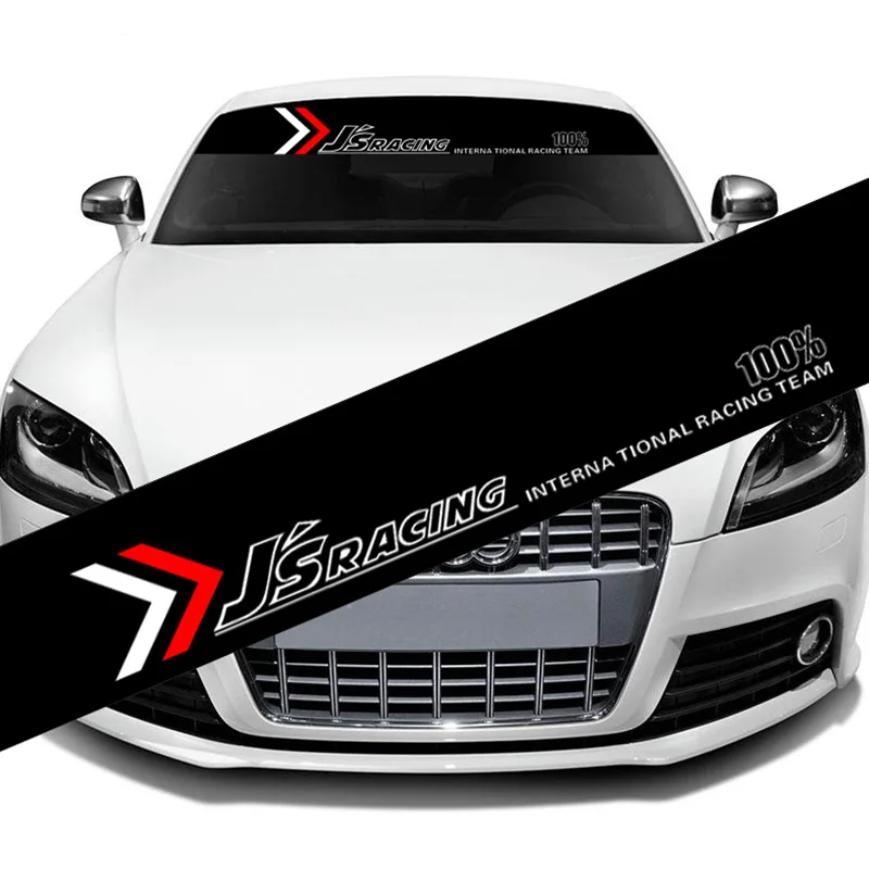 JS Racing Передняя наклейка на ветровое стекло виниловая Автомобильная авто окно