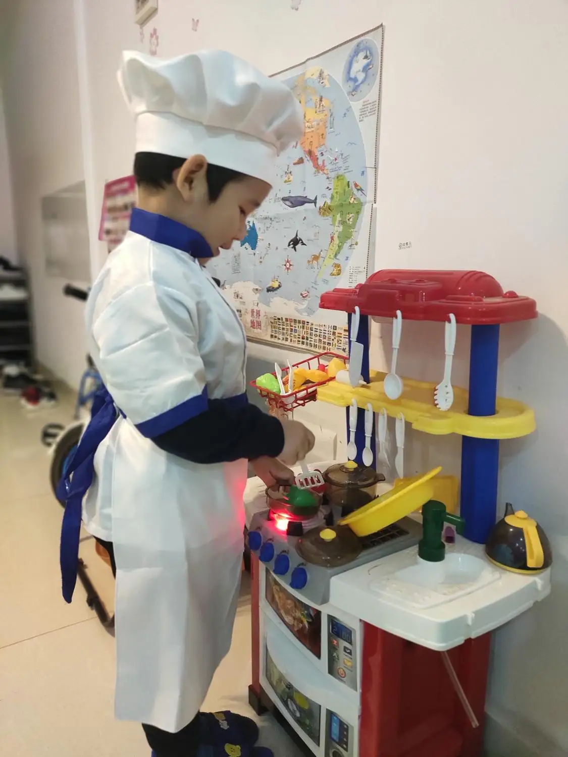 Детская шапка шеф повара кухонная форма для Хеллоуина детский ресторанный