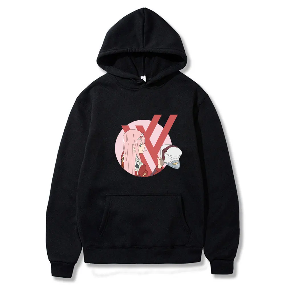 

2020 Autumn New Fashion Anime Darling In The Franxx Zero Two Print Hoodie Long Sleeve Unisex Hipster Cosplay Tops Fleece Hoodie