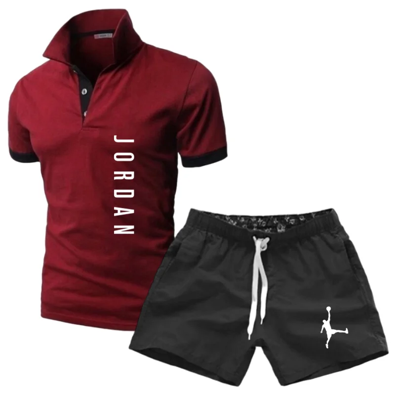 

2012 summer Brand Men suit T-shirt top sportswear T shirt + jogging shorts fashion sweatpants pants +POLO shirt 2-piece set