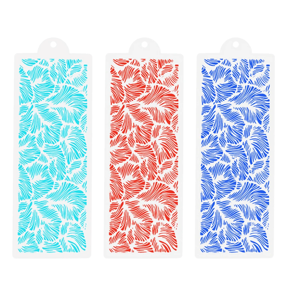 Случайный цвет перо павлина кружева трафарет дизайн торта Пластиковая форма