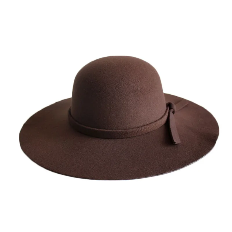 

Fashion Women Beach Sun Hat Waves Big Brim Sunbonnet Imitation Wool Sun Hat AC889