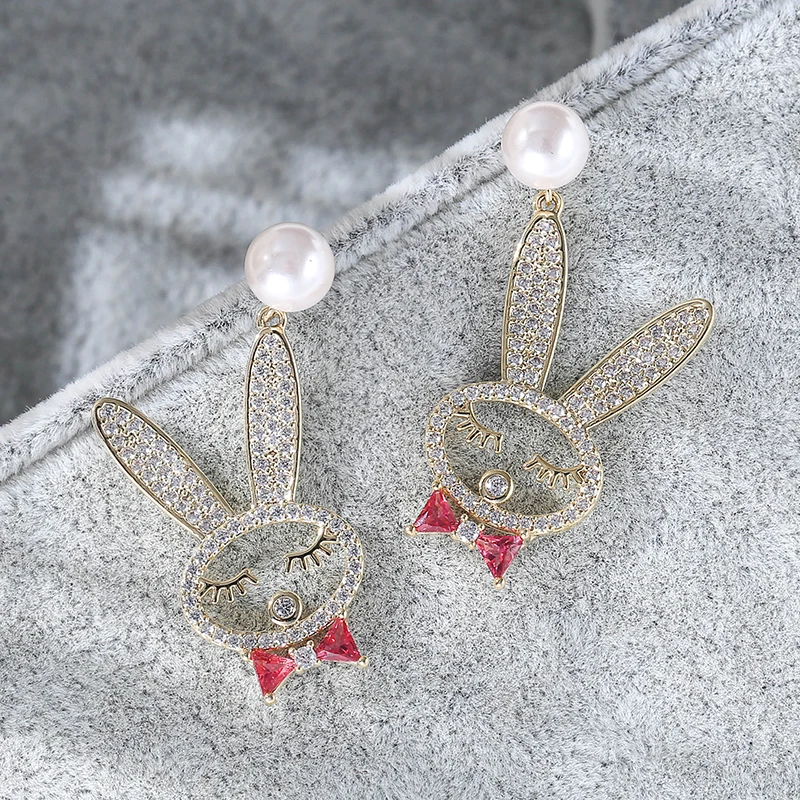 

2020 New Arrival Classic Copper Rabbit Women Drop Earrings Woman Simple Cute Animal Dangle Earrings Female Elegant Jewelry