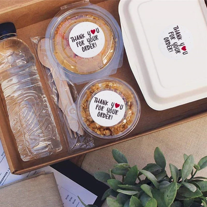 500 шт. стикеров в виде сердца спасибо за ваш заказ для покупок маленьком магазине