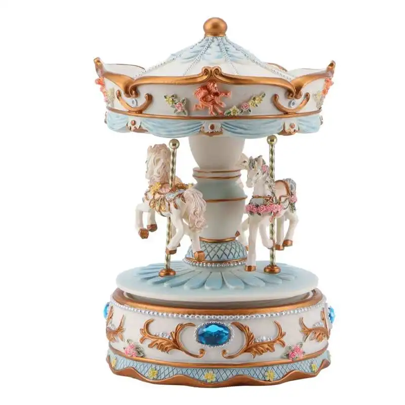 wooden music box Rotating Horse Style Music Box Musical with Colorful Lights Valentine's Day Gift Home Decor gift | Дом и сад