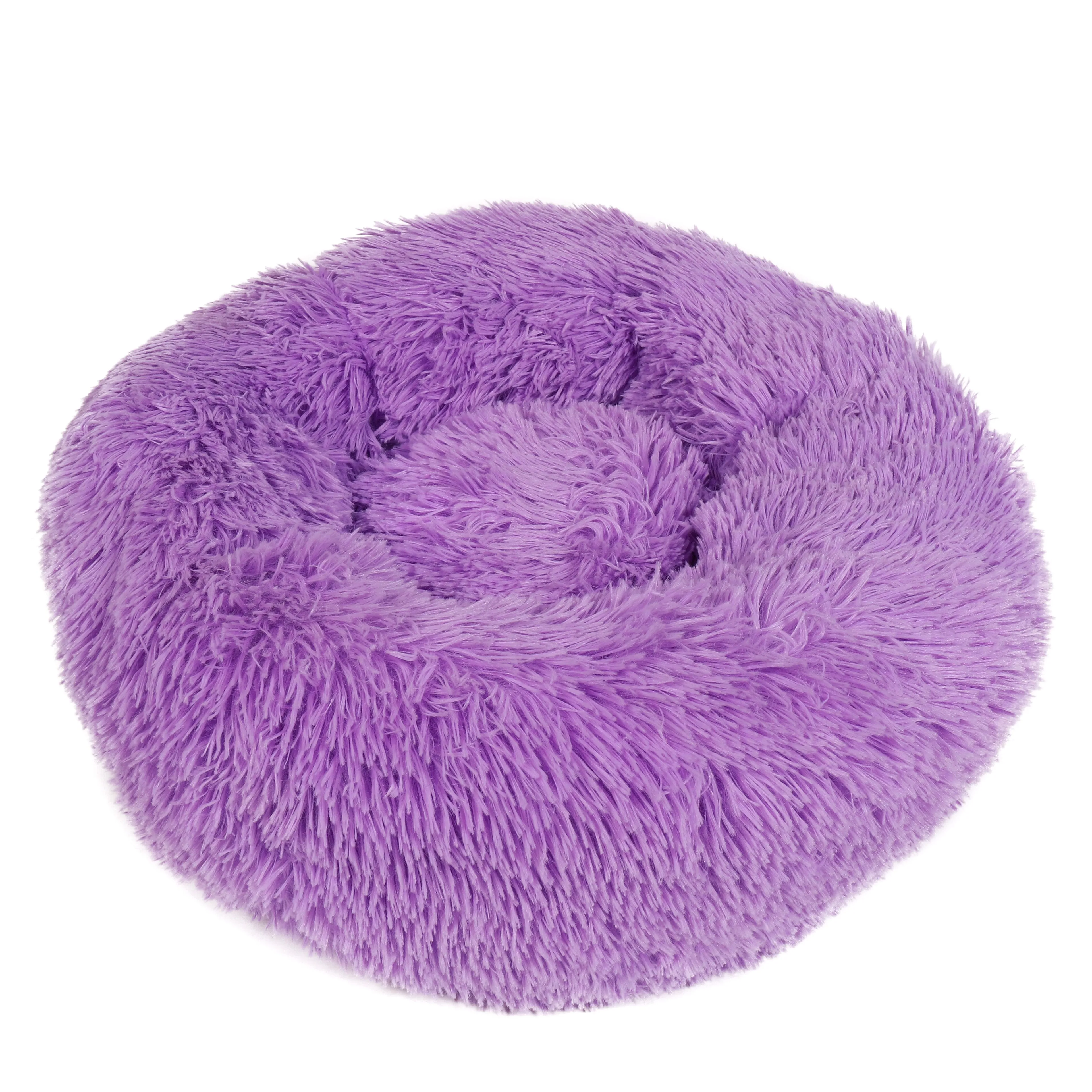 

For Dogs Basket Pet Products Cushion Cat Bed Cat Mat Animals Sleeping Sofa Round Cat Beds House Soft Long Plush Pet Dog Bed