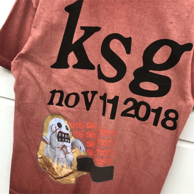 Kanye West Lucky Me KIDS SEE GHOSTS для мужчин и женщин Футболка Значок сорока мыть старый