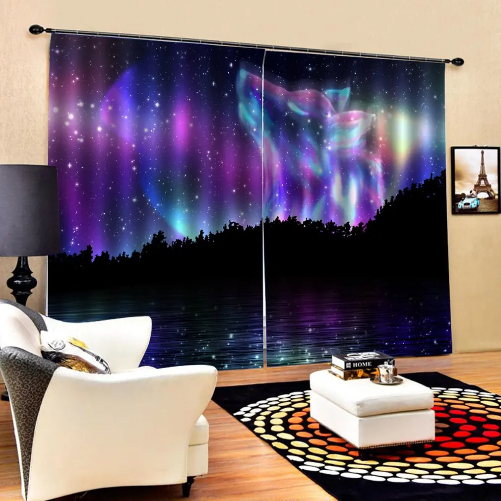 Занавеска с изображением волка современный дизайн занавеска для дома кухни