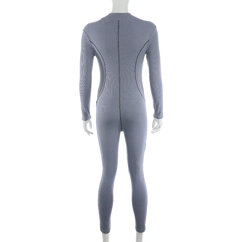 

ArtSu Sexy Long Trouser Women Long Sleeve Skinny Playsuit Solid Bodycon Casual JumpsuitSport Racing Party Clubwear ASJU60499