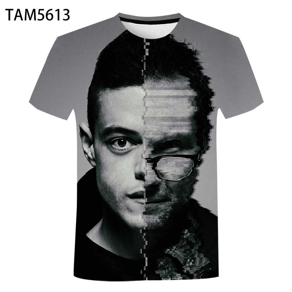 Mr. Робот для мужчин и женщин Удобная дышащая одежда Веселая Футболка 3D Печать