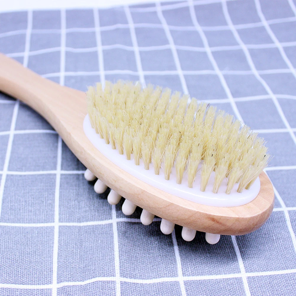 

Bath Brush Long Handle Wooden Bath Shower For Back Exfoliating Natural Bristles Shower Brush With Long Handle Spa Skin Care