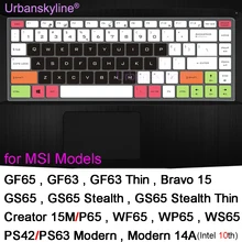 Keyboard Cover for MSI GF65 GS65 GF63 Thin WF65 WS65 WP65 Bravo 15 Creator P65 15M Stealth Silicone Laptop Accessories Gaming