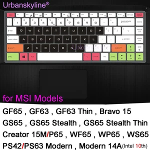 keyboard cover for msi gf65 gs65 gf63 thin wf65 ws65 wp65 bravo 15 creator p65 15m stealth silicone laptop accessories gaming free global shipping