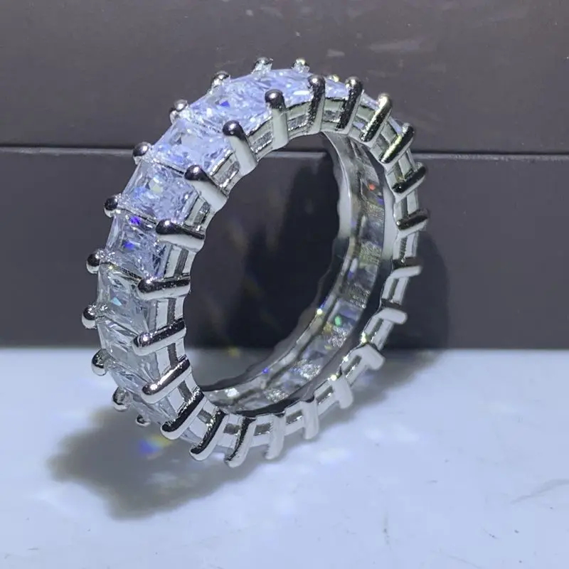 Бренд Eternity Band Promise ring 925 пробы серебро AAAAA cz обручальные кольца для мужчин и женщин вечерние ювелирные изделия подарок