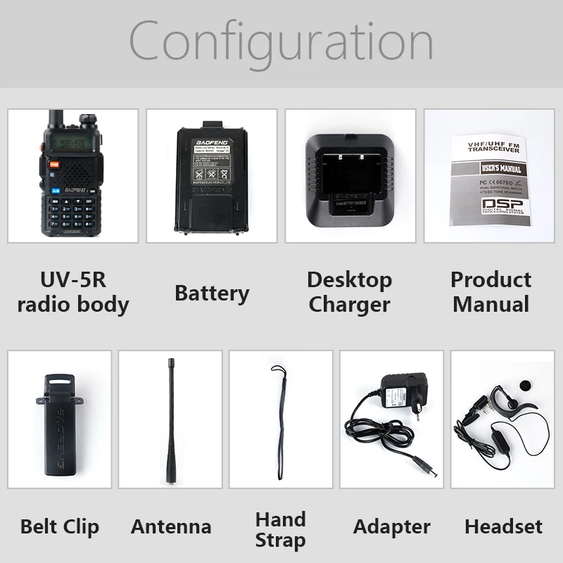 2pc Baofeng UV-5R Walkie Talkie VHF UHF uv5r baofeng 5W Portable outdoor Two Way Radio Radio Station from Russia Ukraine Spain