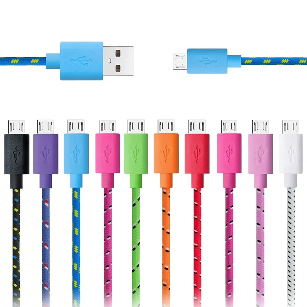 1 м/2 м/3 м нейлоновые Кабель Micro USB в оплетке для синхронизации данных Зарядное