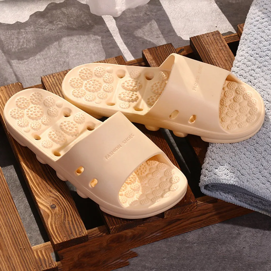 Женские массажные шлепанцы для душа летняя пляжная повседневная обувь дома и