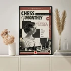 Телевизионный постер королевы геймбит, настенный художественный постер на холсте, ретро, кабинет, гостиная, украшение для дома (без рамки)