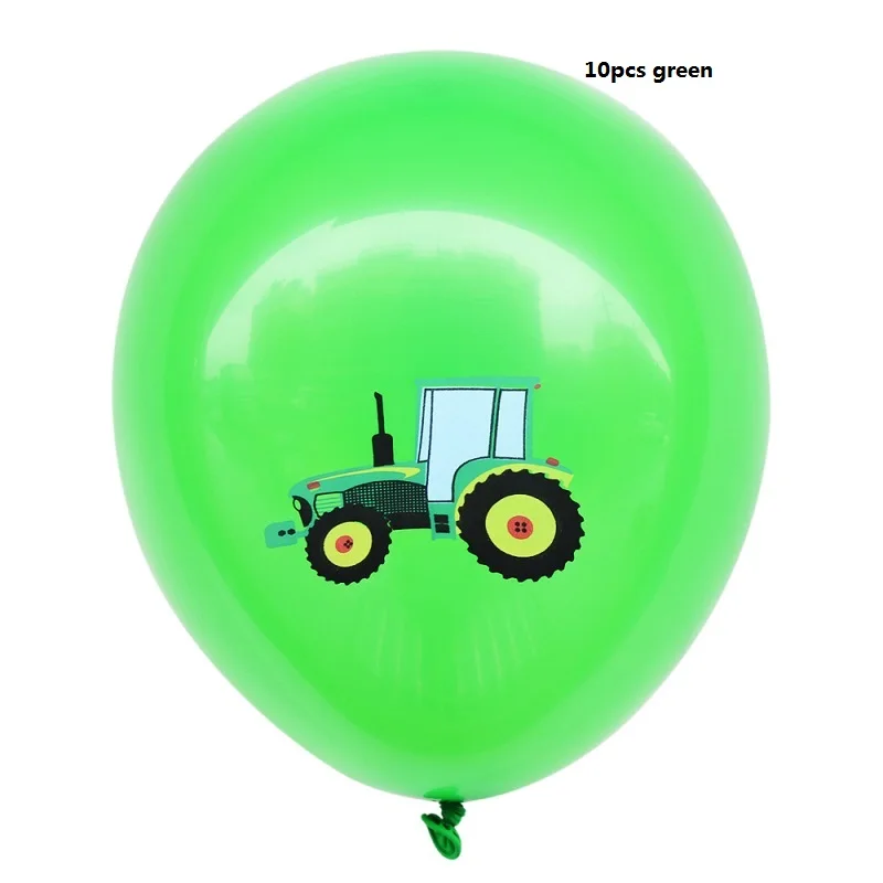 10pcs 6pcs Construction Theme Birthday Party Disposable Party Tableware for boys Birthday Decoration Cartoon Car Party Balloons Plates - Цвет: 10pcs