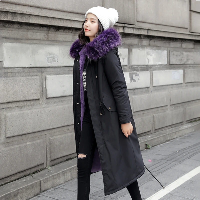 Женские зимние парки в Корейском стиле длинная куртка mujer 2020 размера плюс плотные
