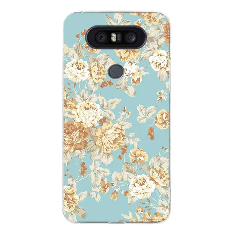 Цветок чехол с крышкой и узором мягкий резиновый для LG G8S Q8 Q7 Q6 G6 G7 G5 G4 V40 V30 V20 V10 K8 K10