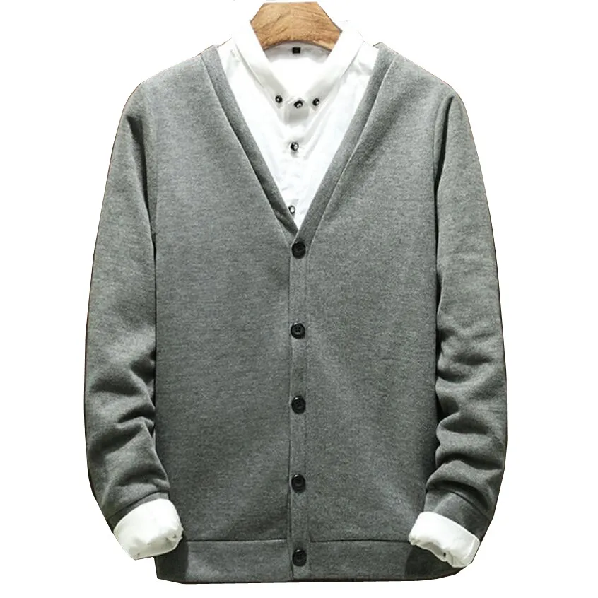 Мужской вязаный кардиган 2019 Новый однобортный осенний Модный повседневный